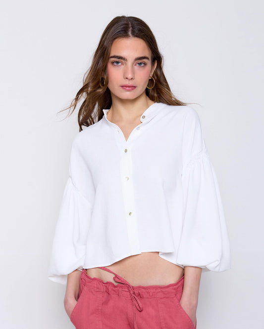 White Button Blouse