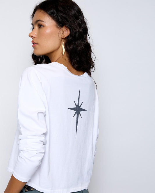 Camiseta Manga Larga Estrella Blanco