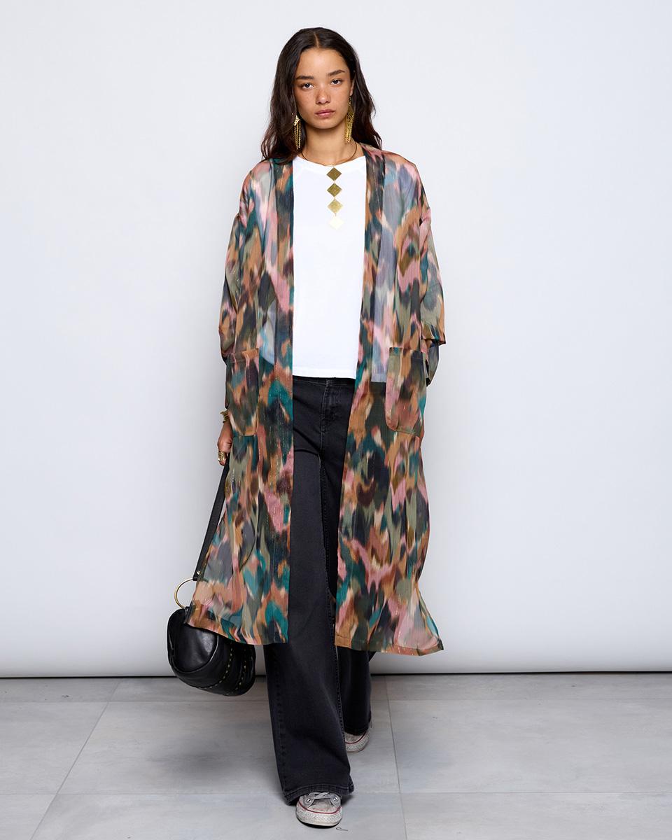 Long Multicolor Kimono