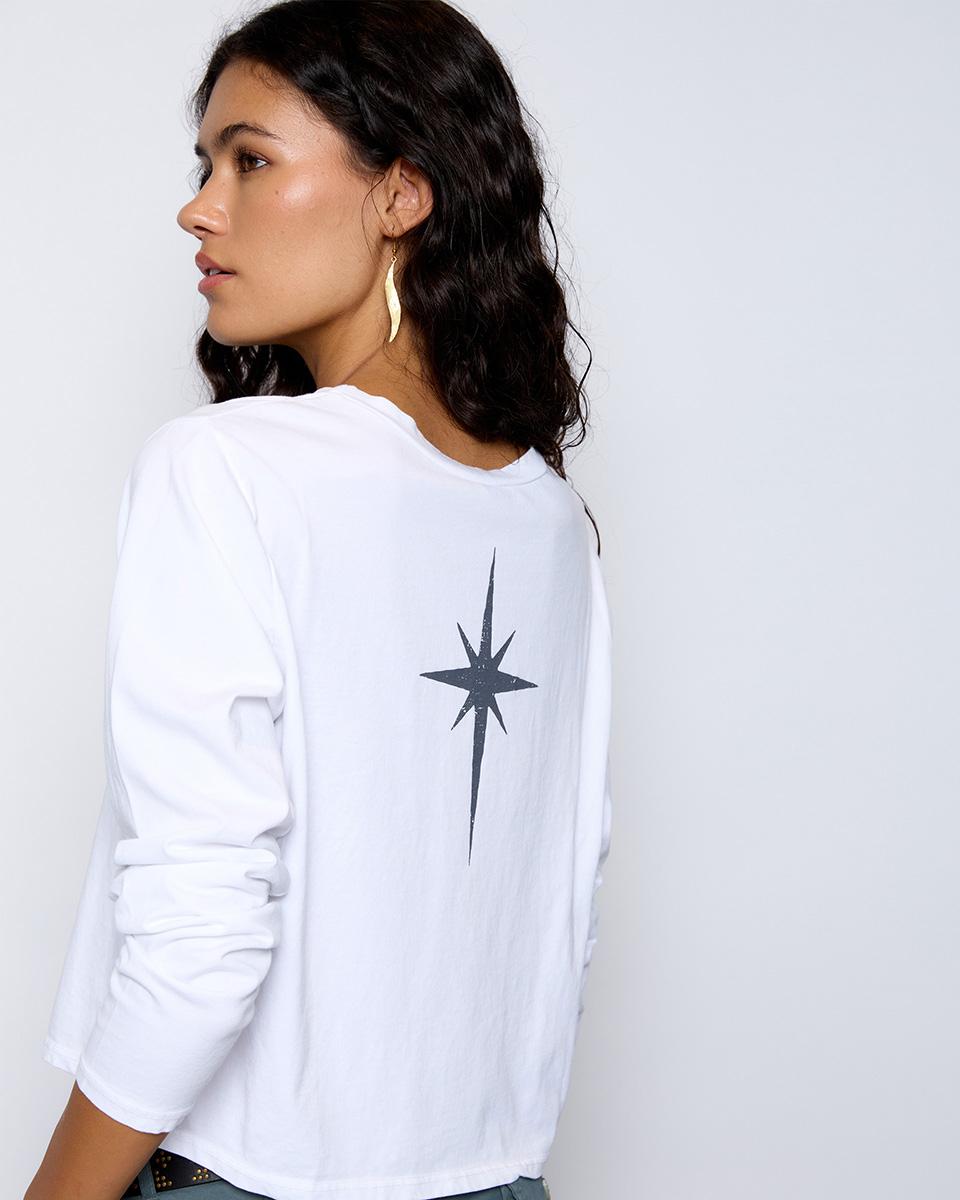 Camiseta Manga Larga Estrella Blanco - 1