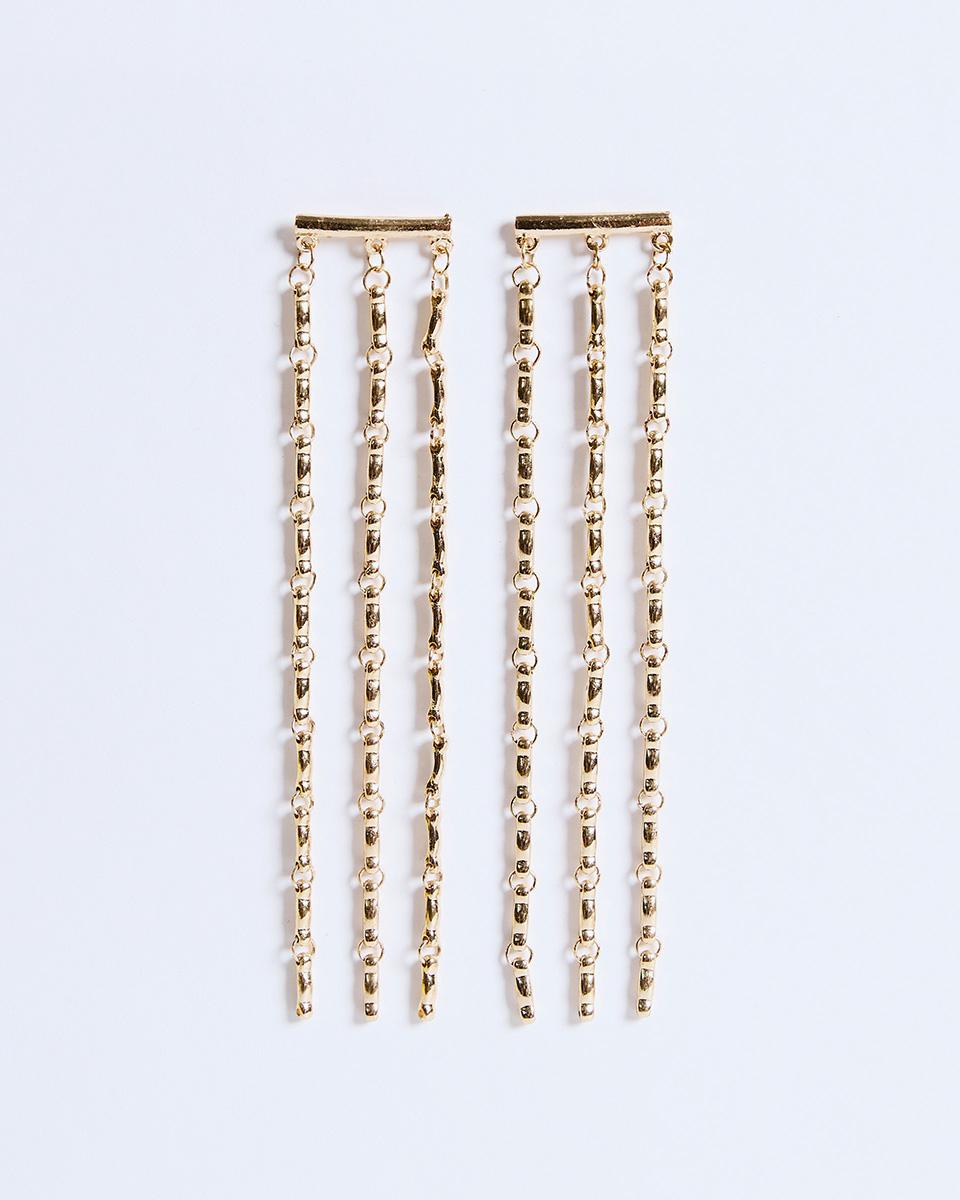 Long Gold Strip Earrings