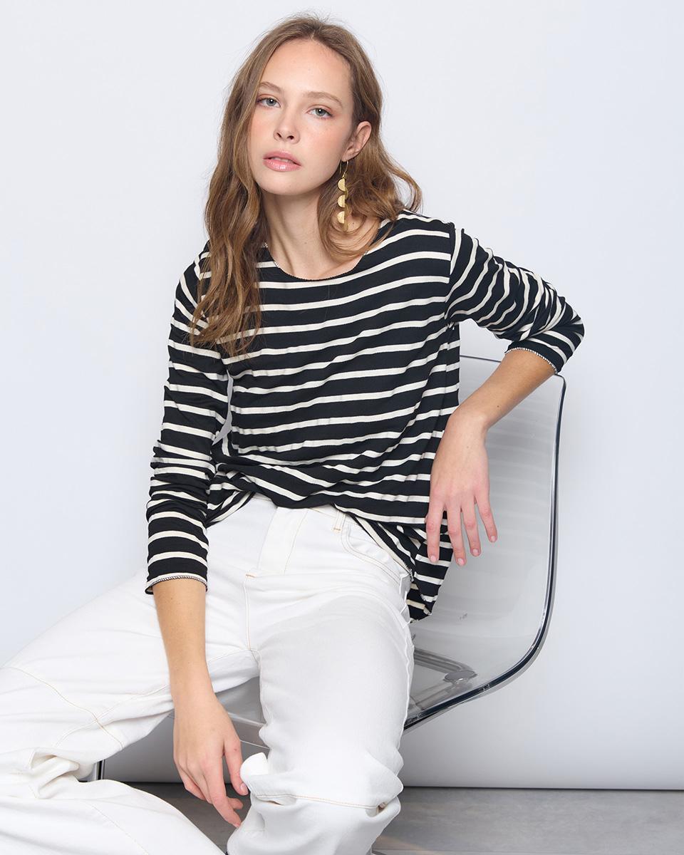 Black Striped Sweatshirt