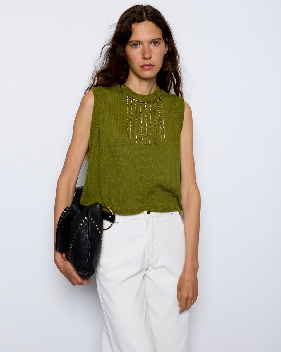 Green Knitted Vest