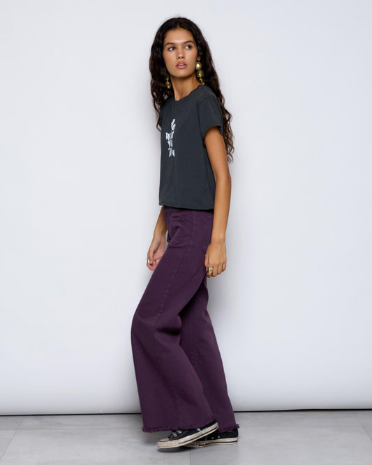 Jeans Sarga Wide Leg Bolsillos Morado