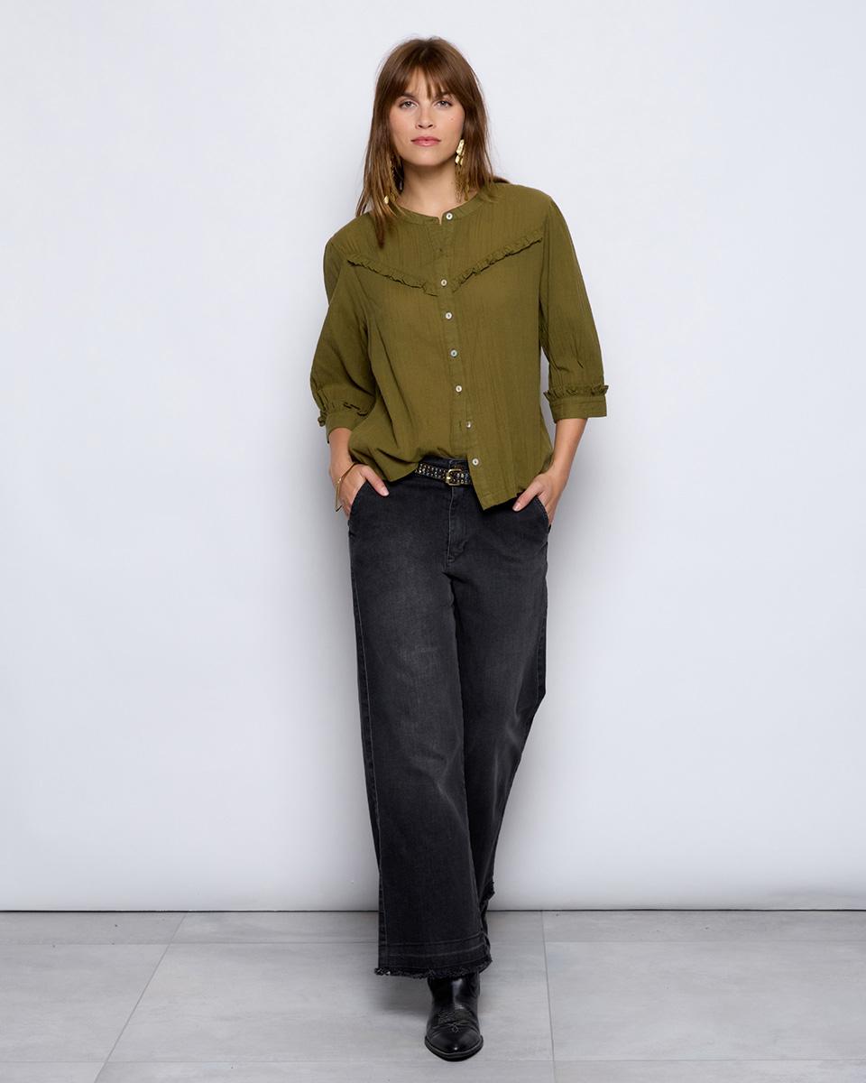 Blusa Canesu Volante Verde - 1