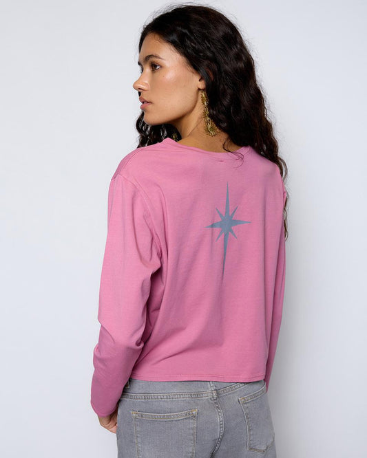 Camiseta Manga Larga Estrella Rosa