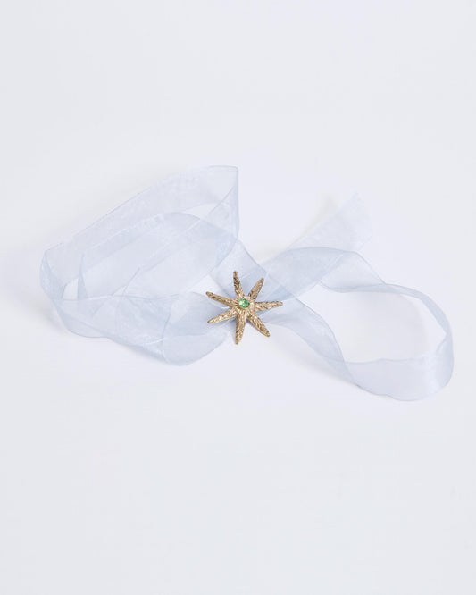 Blue Organza Star Necklace