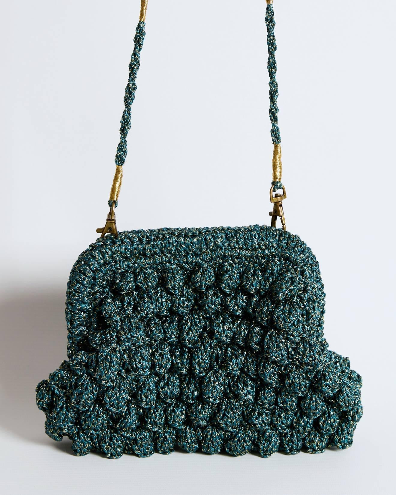 Green Crochet Bag