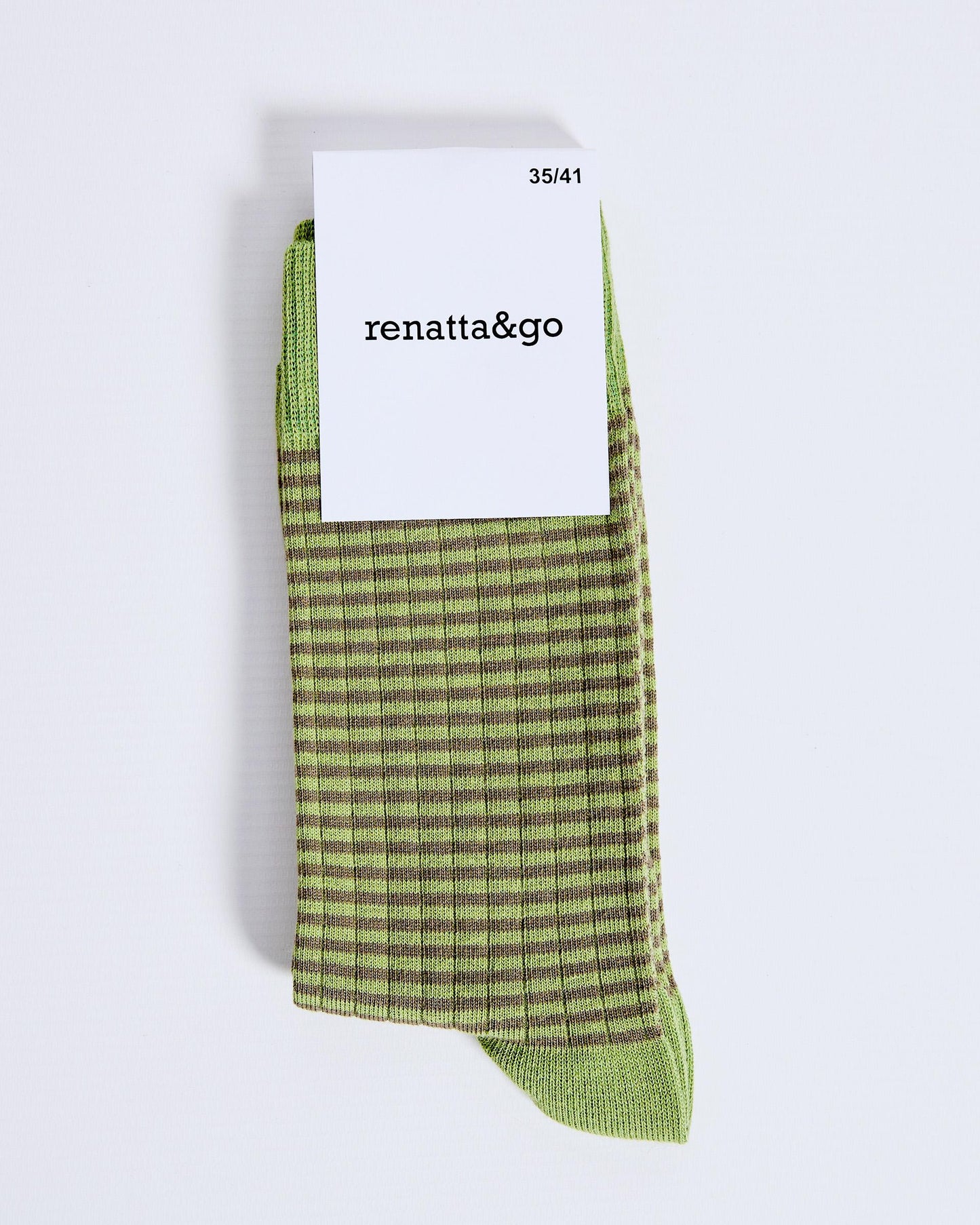 Green Striped Mid-Calf Socks