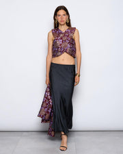 Top Jacquard Flores Morado - 1