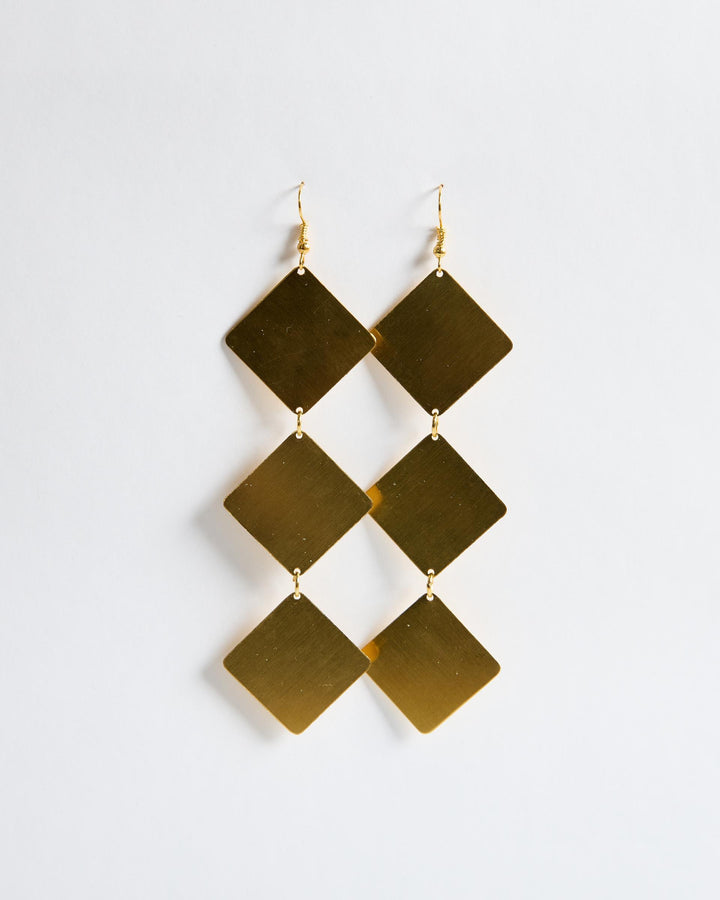 Maxi Gold Rhombus Earring