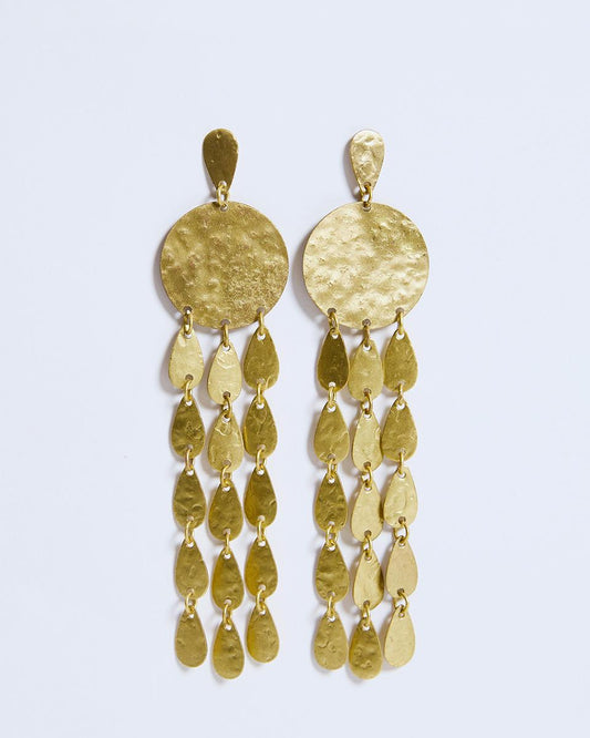 Gold Waterfall Drops Earring