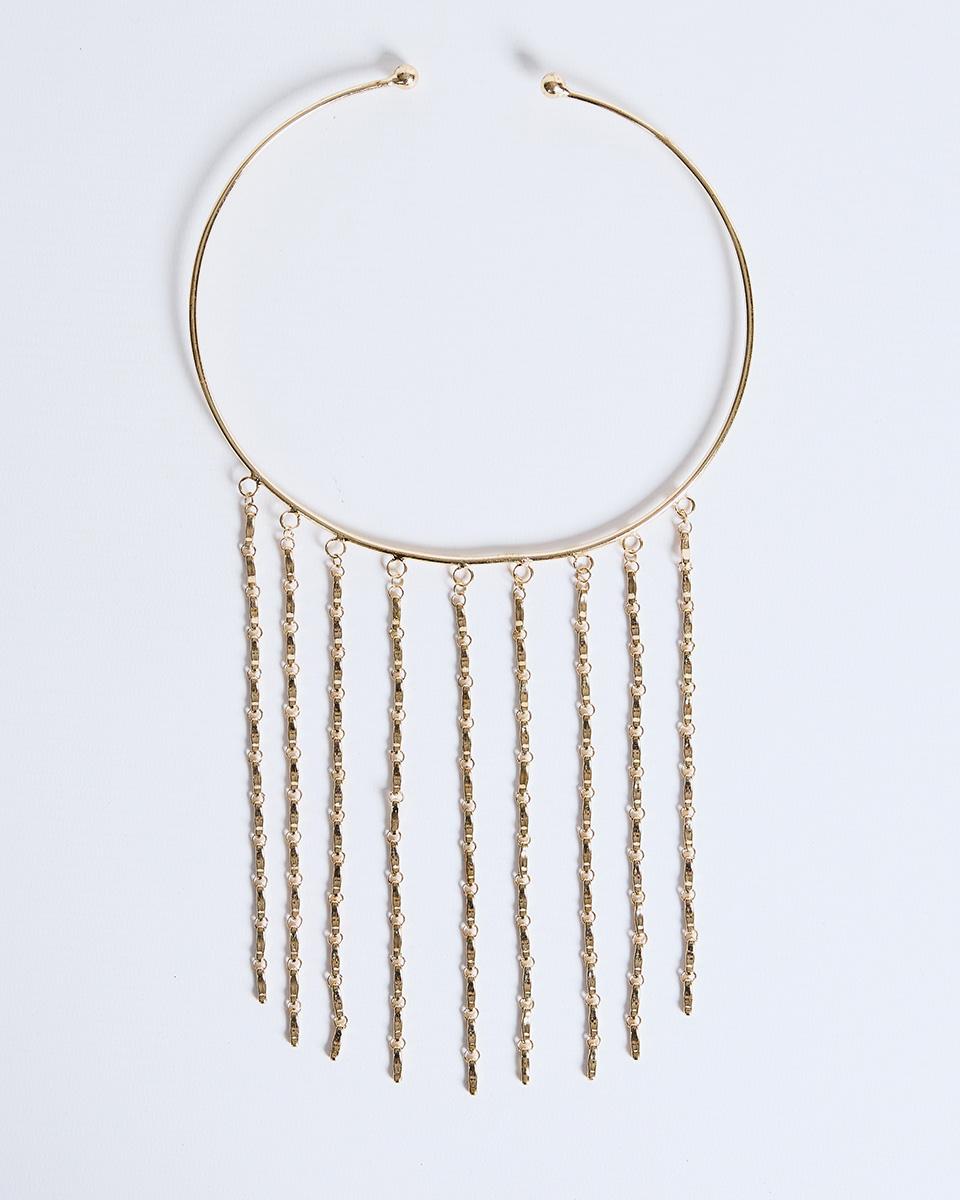 Gold Strip Hoop Necklace