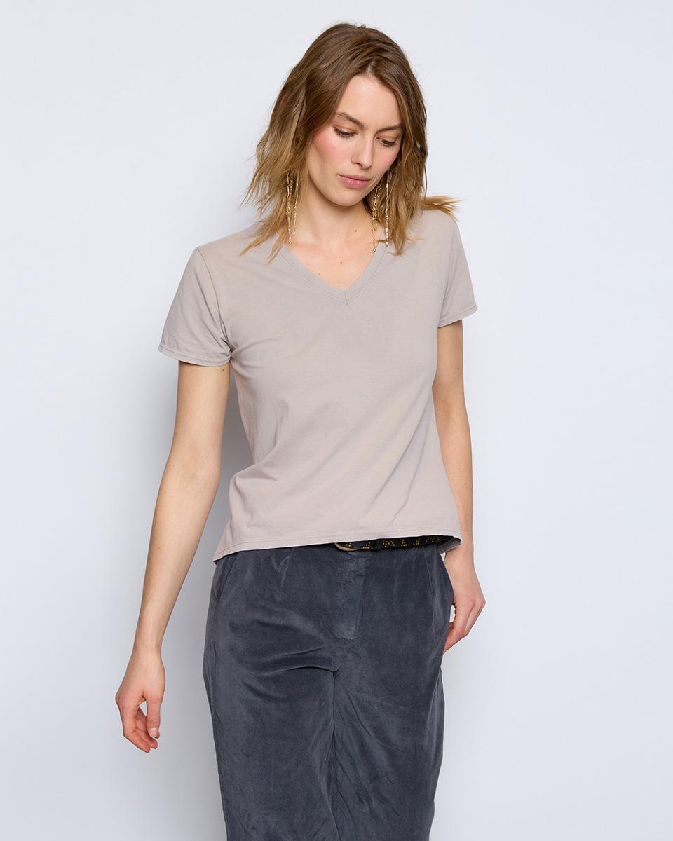 Short Sleeve T-Shirt Washed Effect Grey