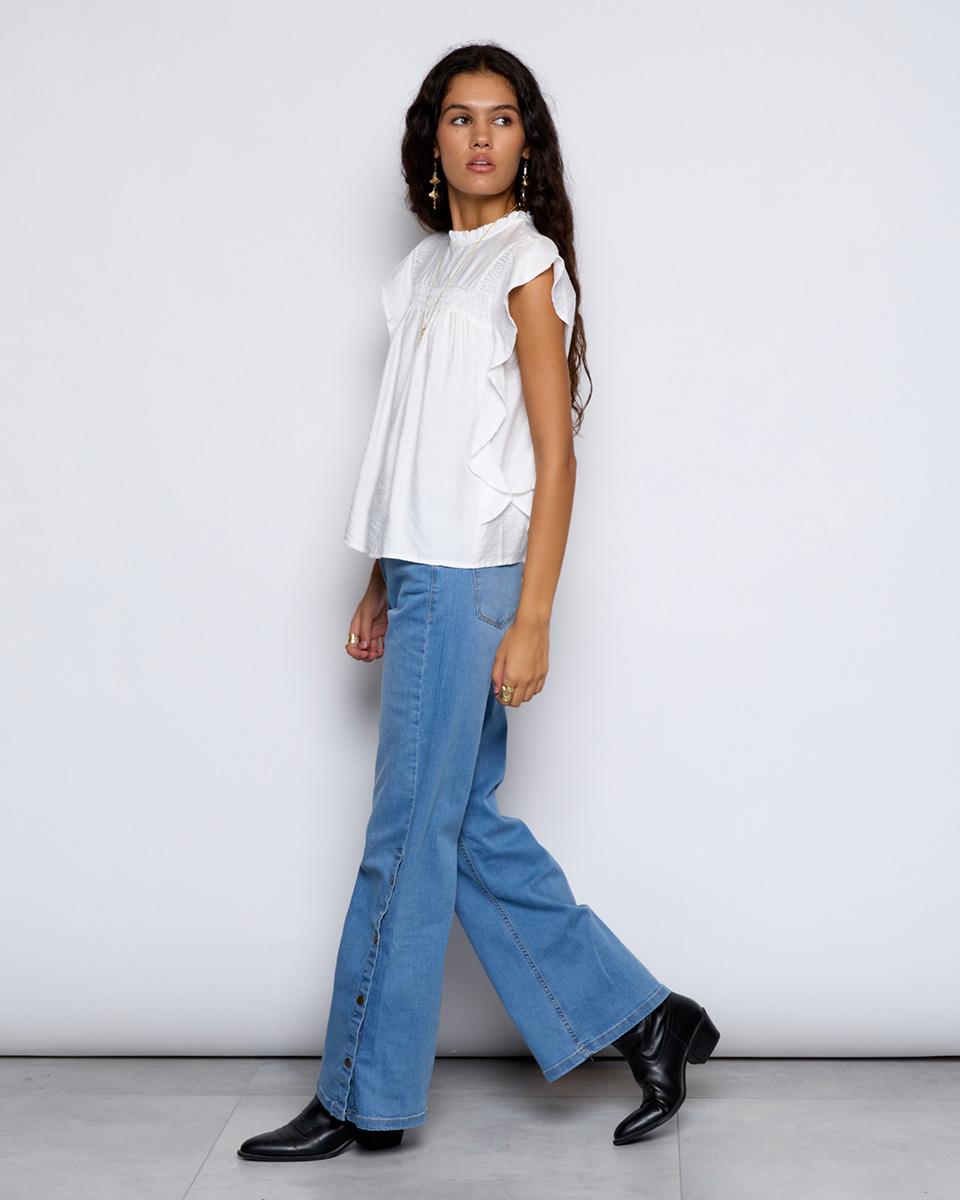 Flare Jeans with Blue Slits