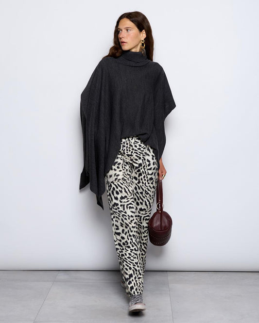 Black Animal Print Pants