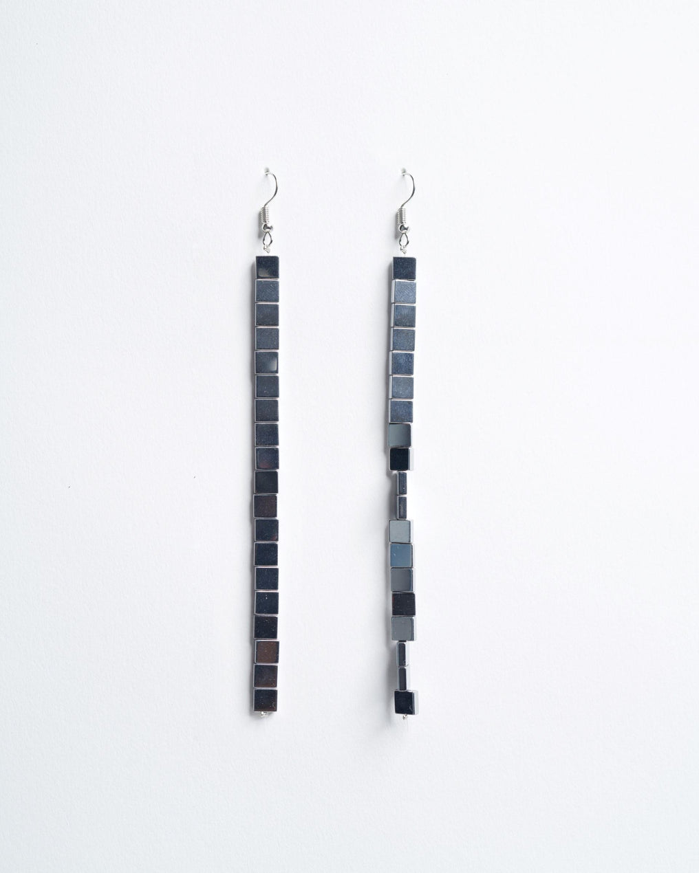 Silver Square Strip Earrings