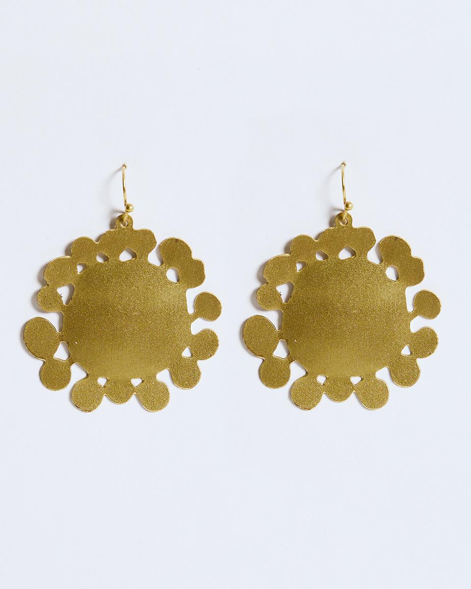 Large Gold Flower Earring