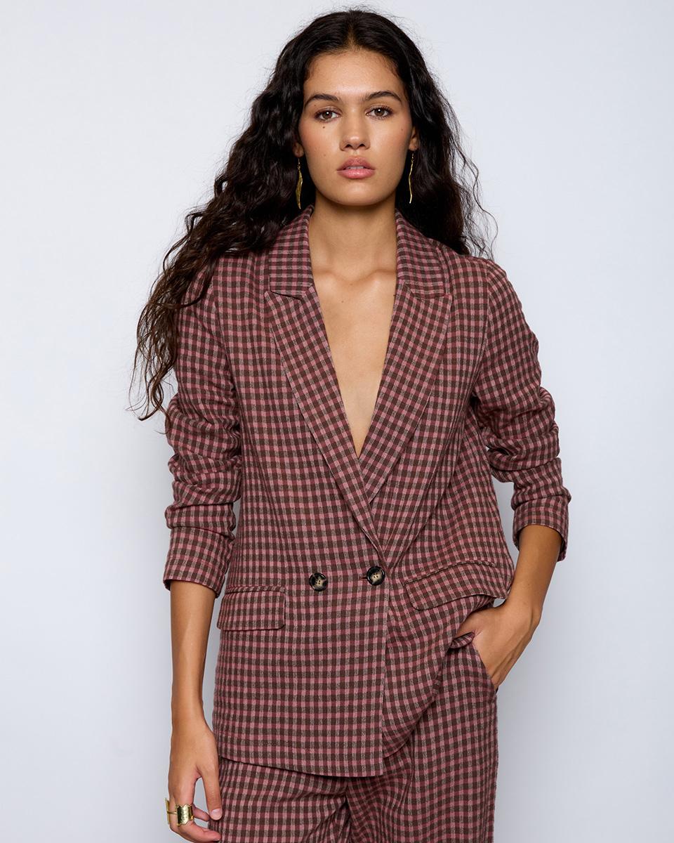 Pink Checked Blazer