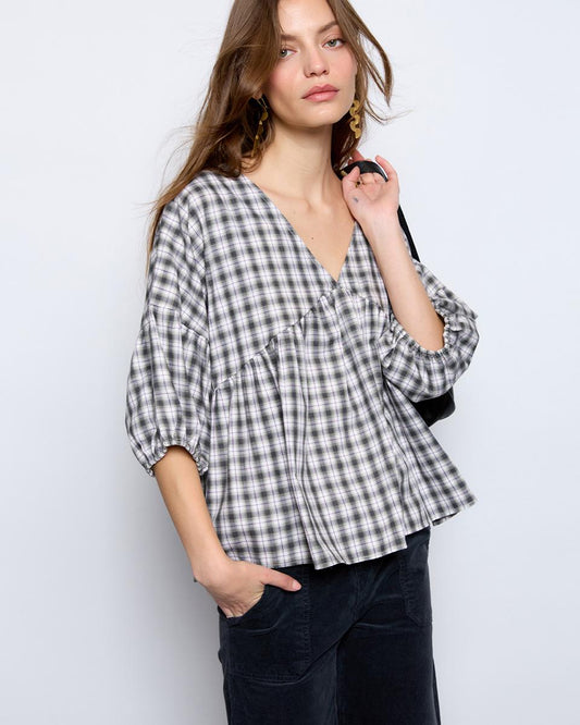 Purple Checkered Blouse