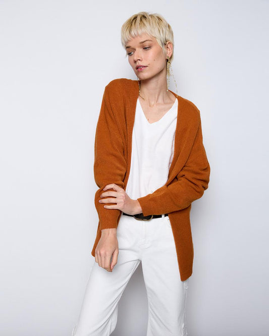 Long Orange Soft Knit Jacket