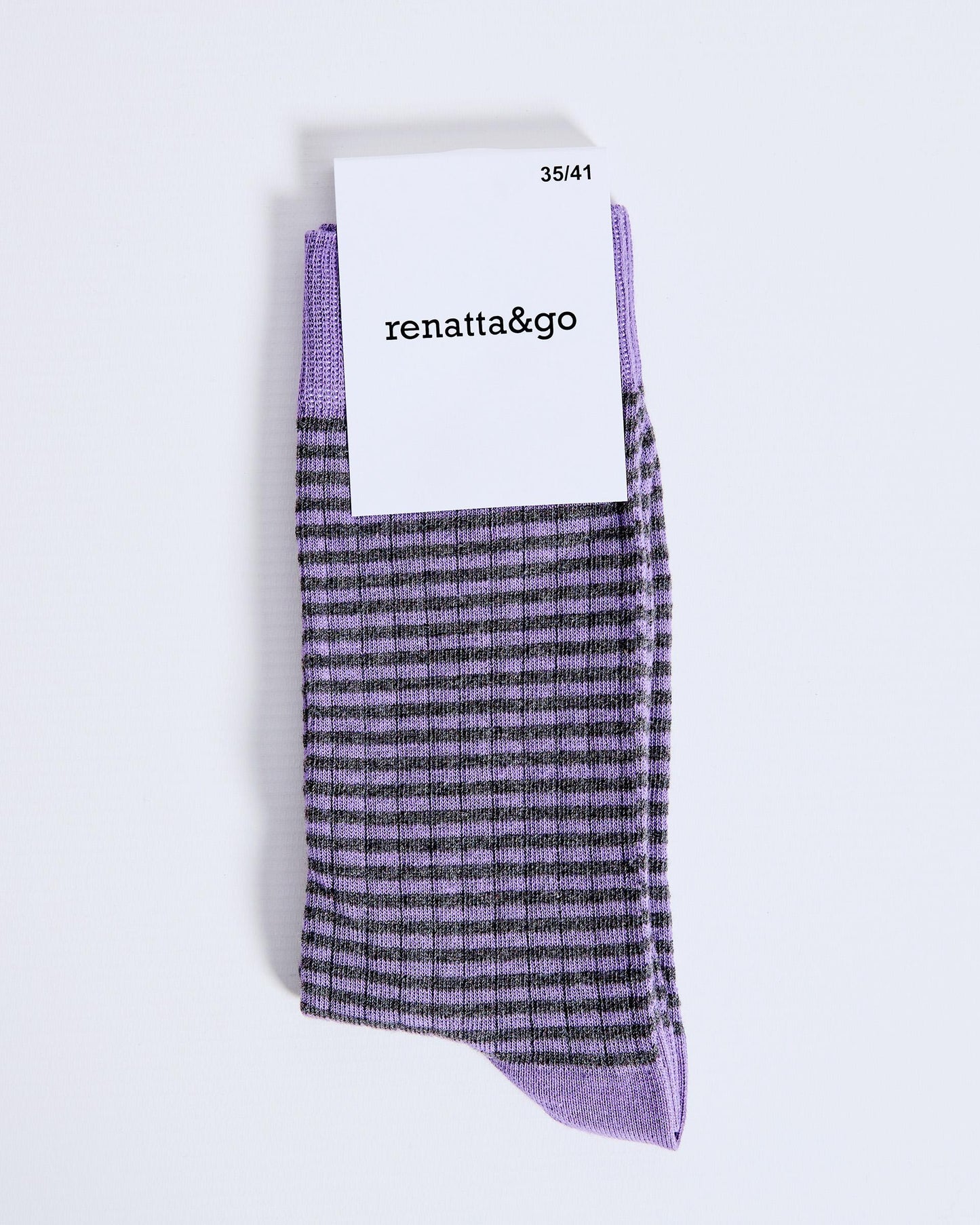 Purple Striped Mid-Calf Socks