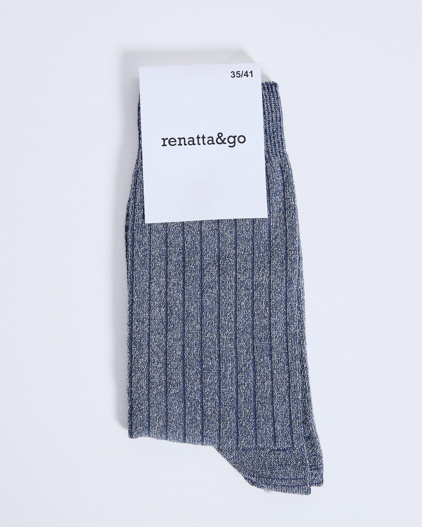 Blue Lurex Mid-Calf Socks