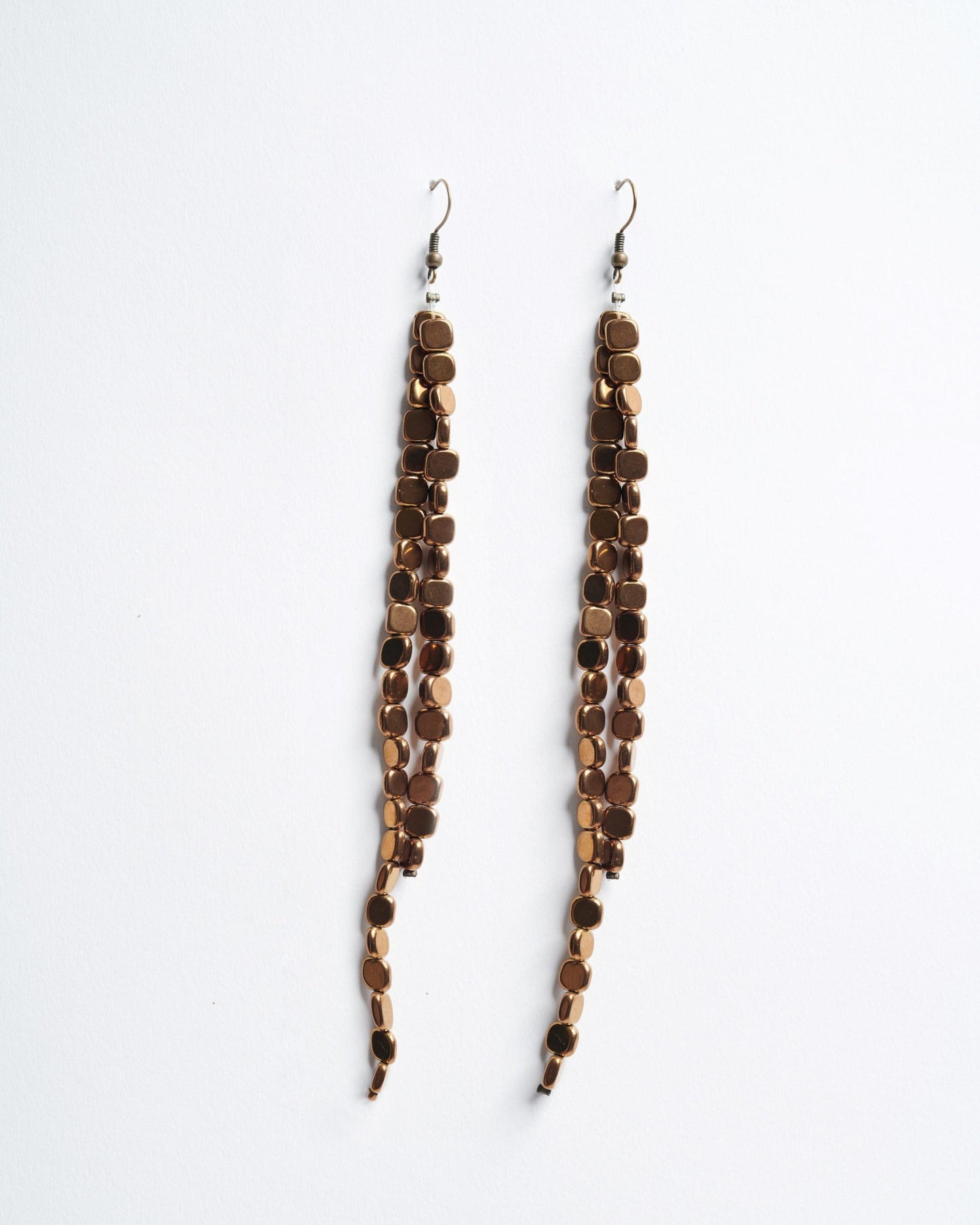 Pendientes Doble Tira Bronce - 1