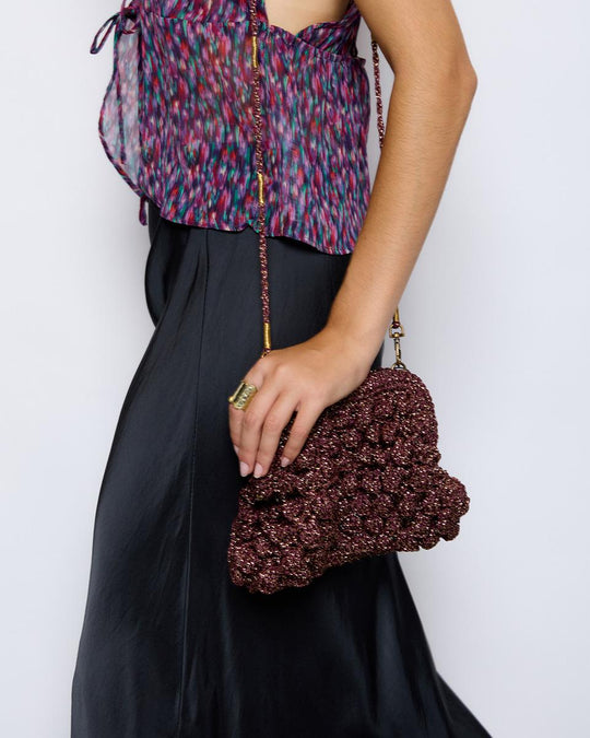 Bolso Crochet Morado - 1