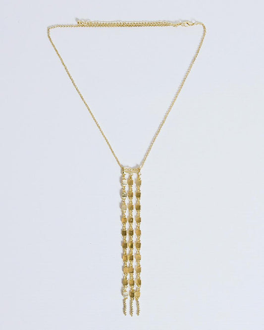 Gold Waterfall Tie Necklace