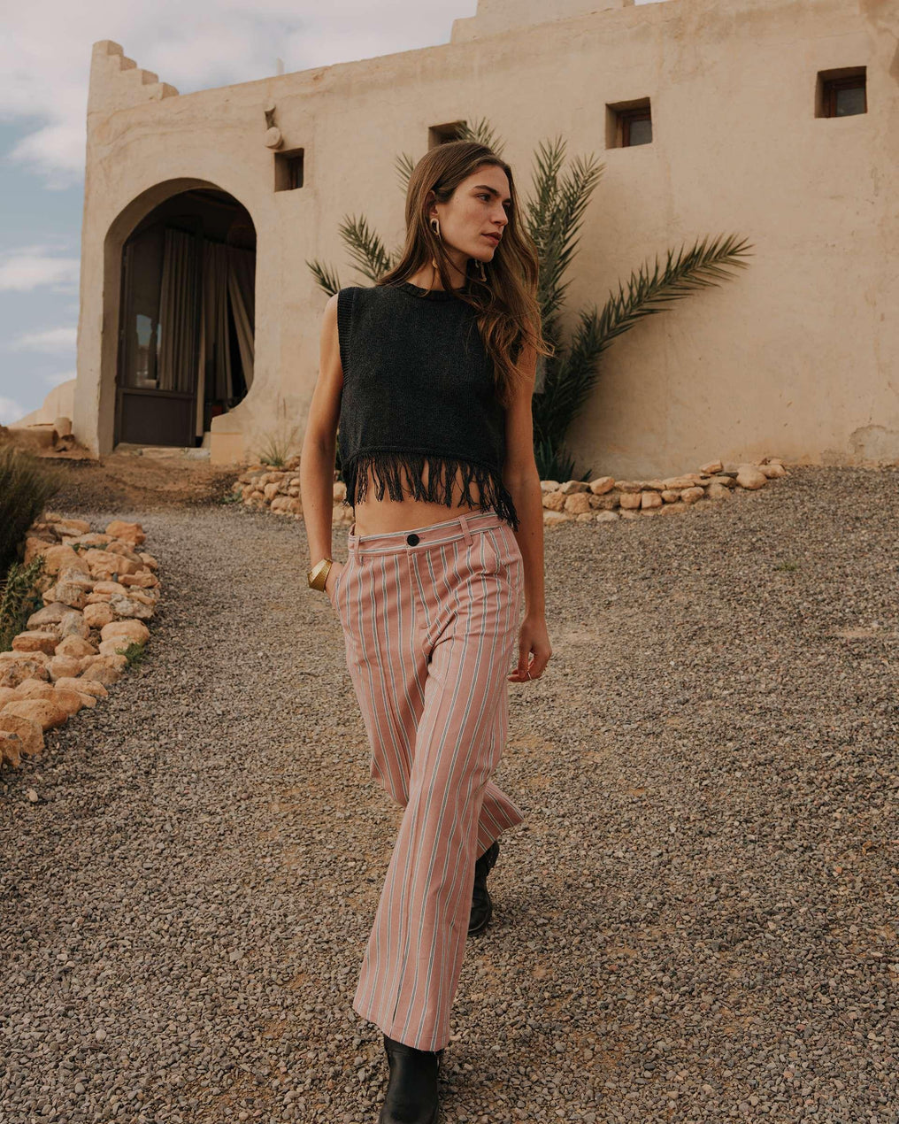 Pink Striped Pants