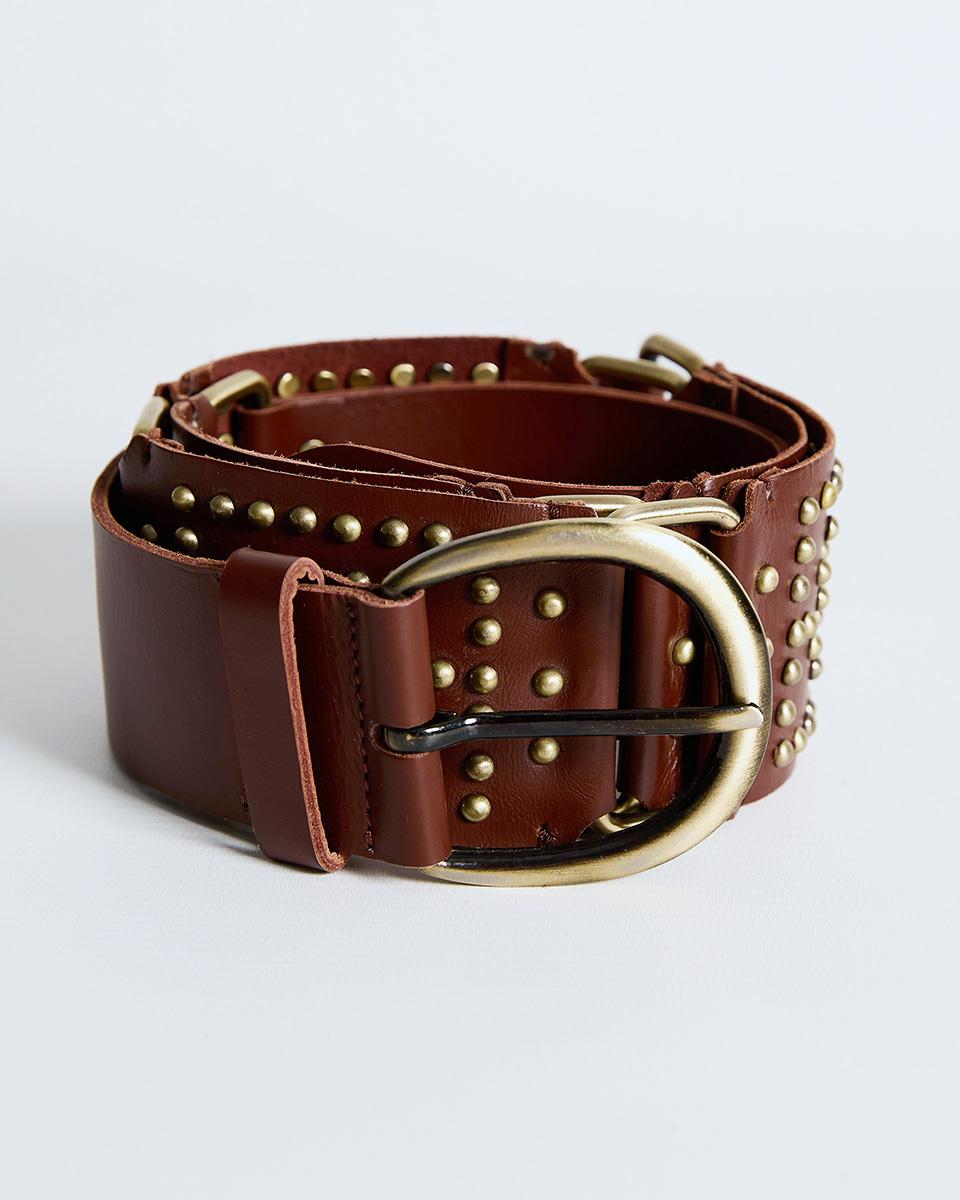 Brown Leather Sash Belt