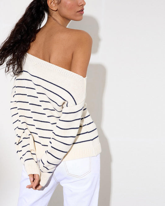 Blue Striped Shoulder Strap Jersey