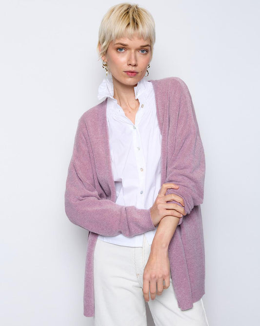 Pink Soft Knit Long Jacket