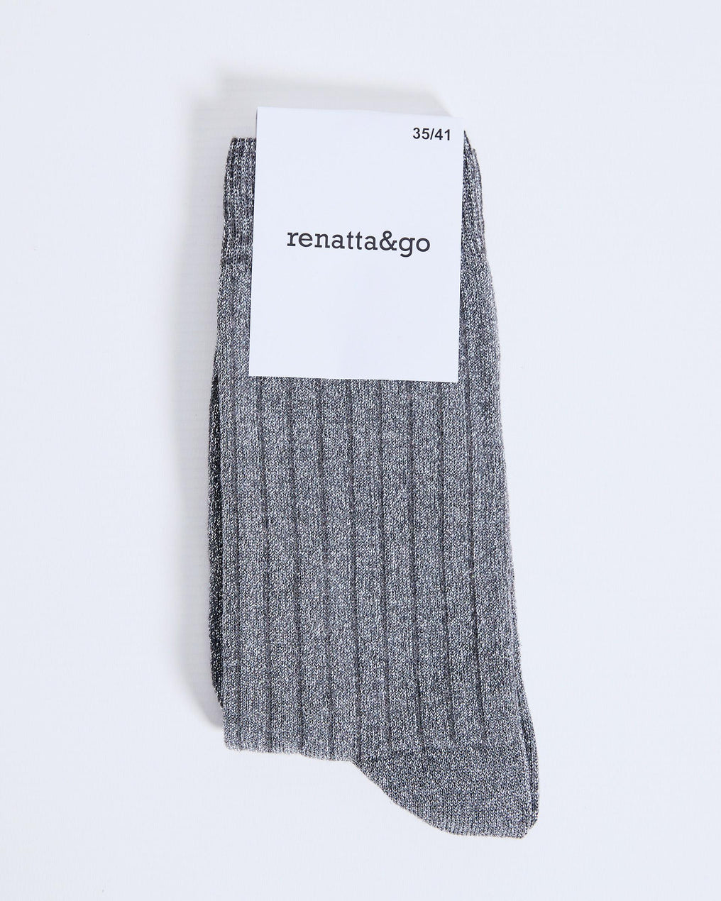 Anthracite Lurex Mid-Calf Socks