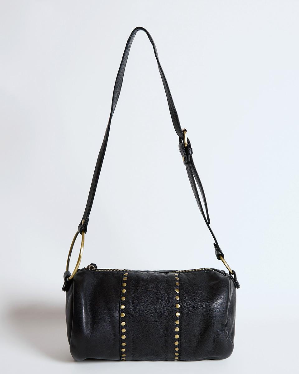 Bolso De Piel Tachas Mini Negro