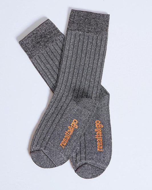 Anthracite Lurex Mid-Calf Socks