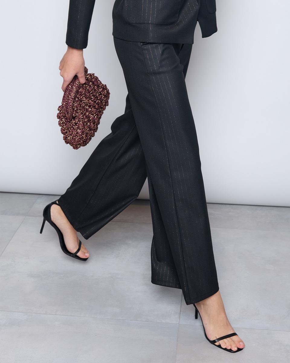 Pantalón Raya Lurex Negro