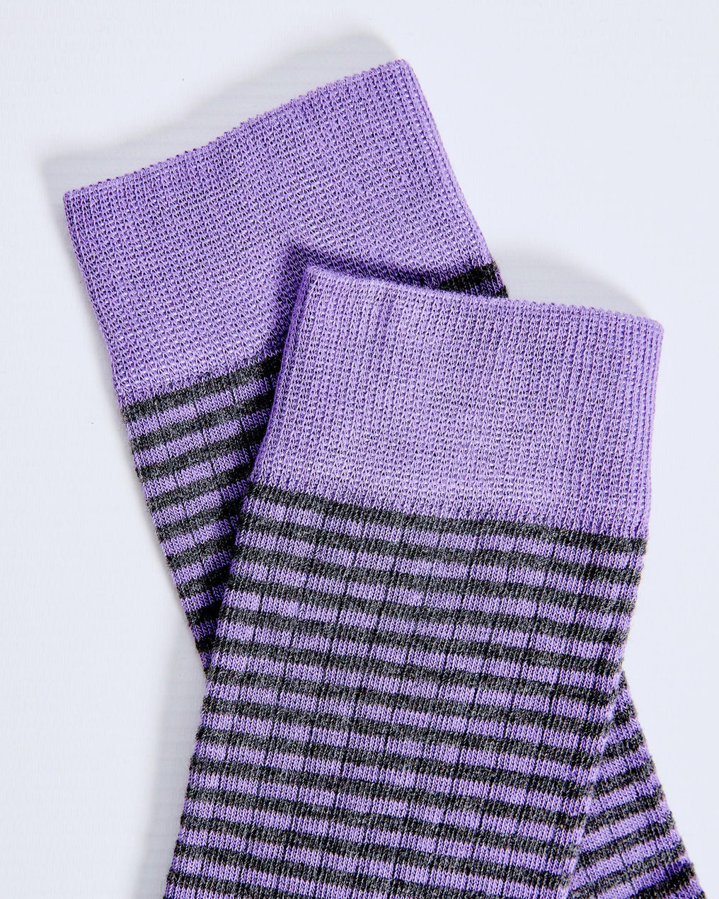 Purple Striped Mid-Calf Socks