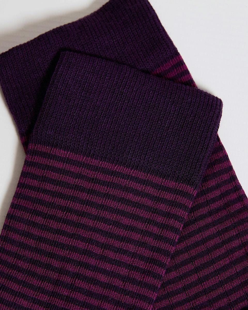 Purple Striped Mid-Calf Socks