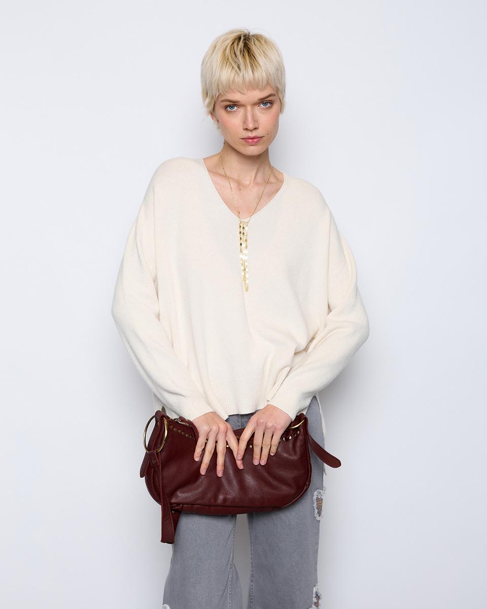 Soft Knit Jersey with Raw V-Neckline