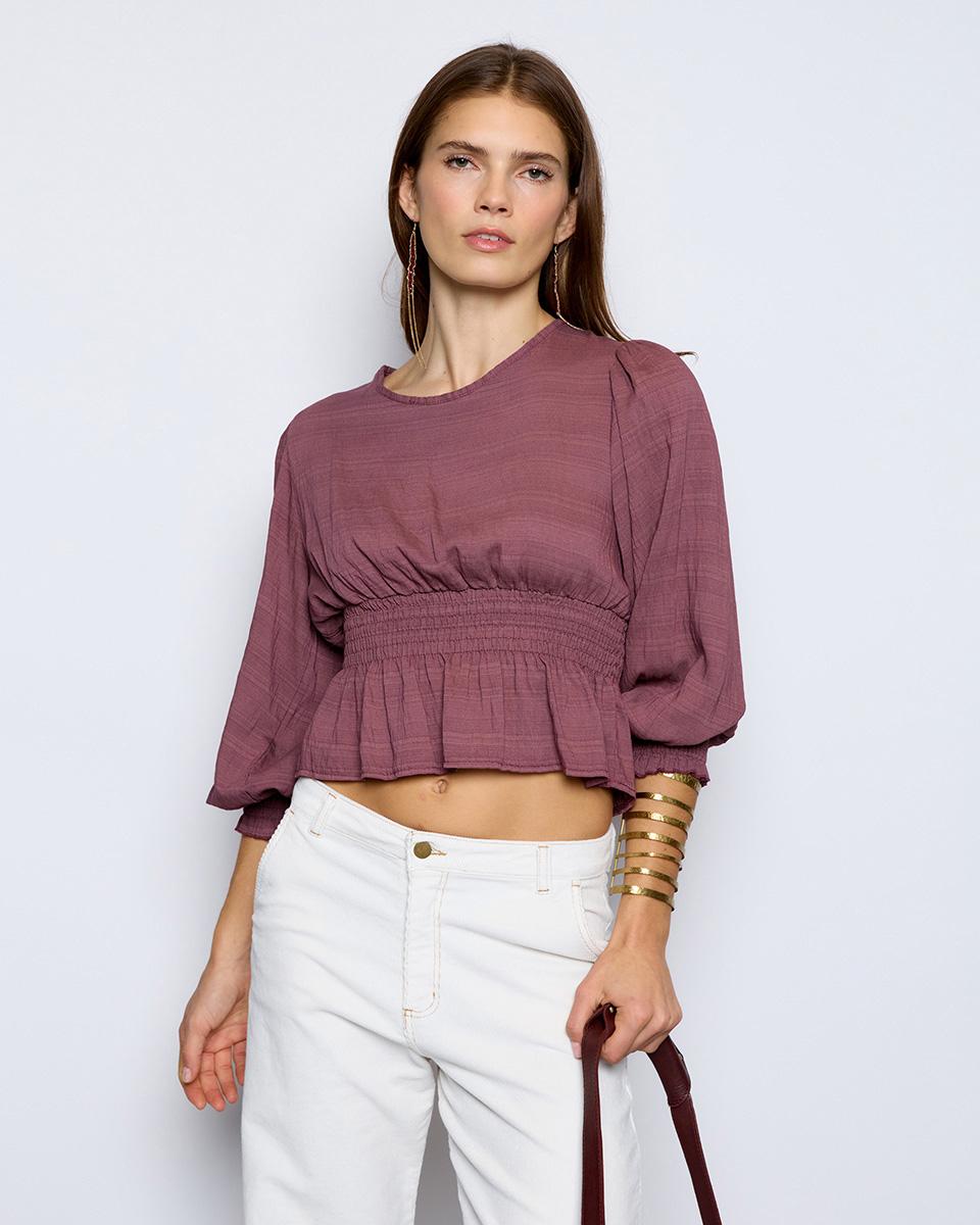 Blusa Bajo Nido De Abeja Rosa