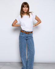 Pantalón Denim Estrellas Brillos Azul - 2