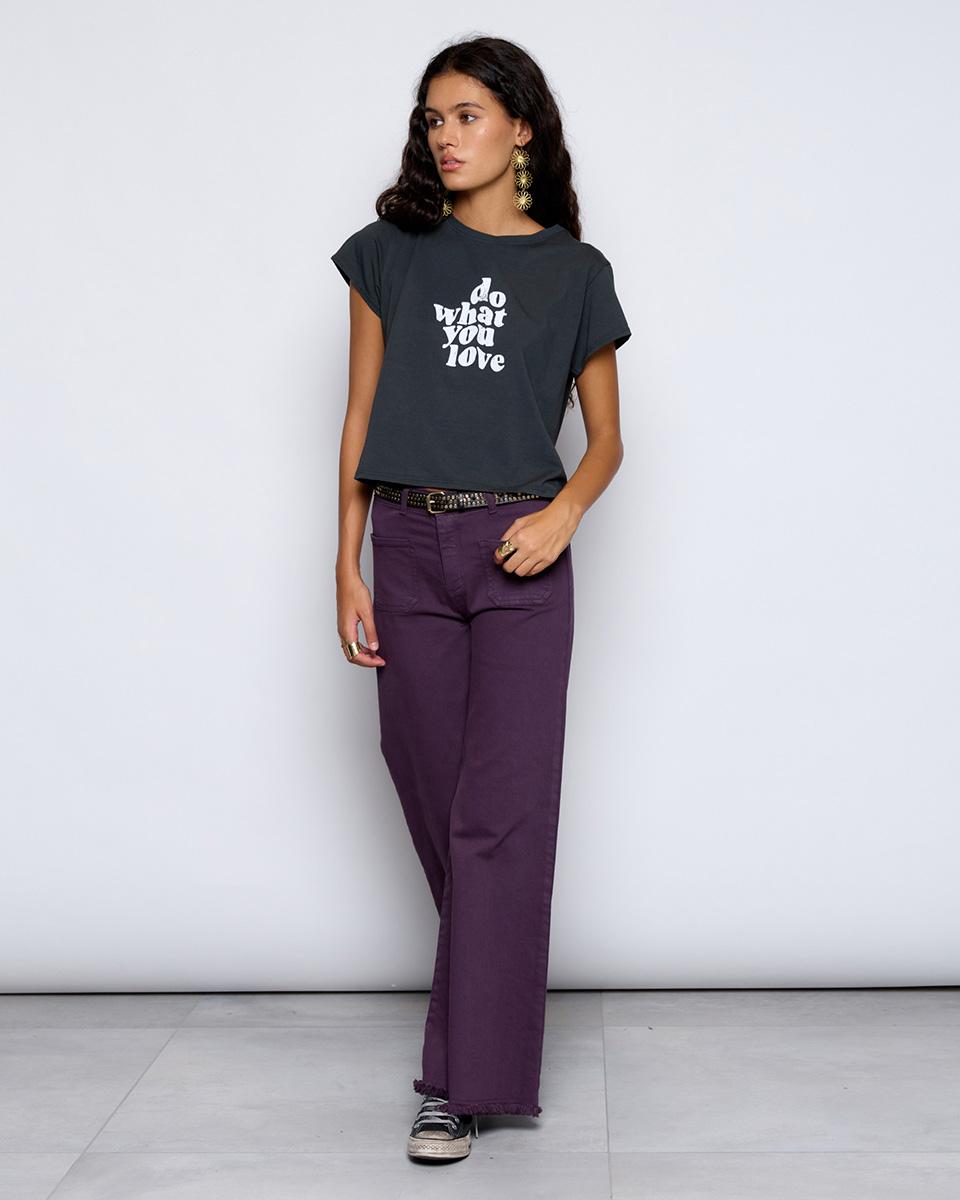 Pantalón Sarga Plastón Morado