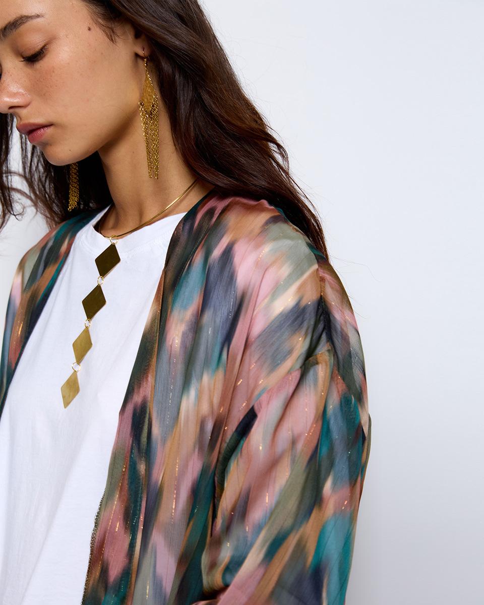 Long Multicolor Kimono