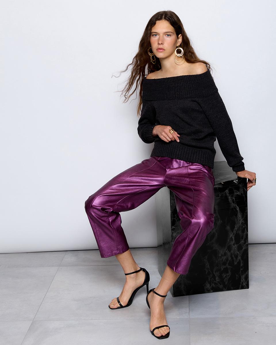 Pantalón Metalizado Fucsia - 2