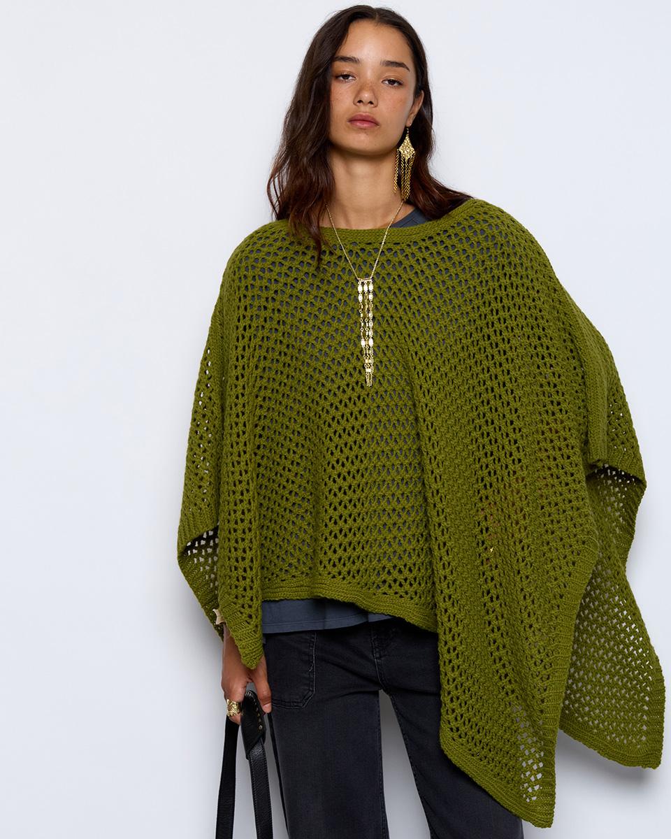 Green Openwork Cape