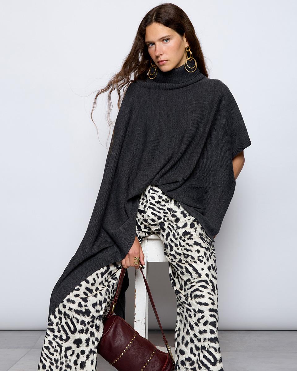 Black Animal Print Pants