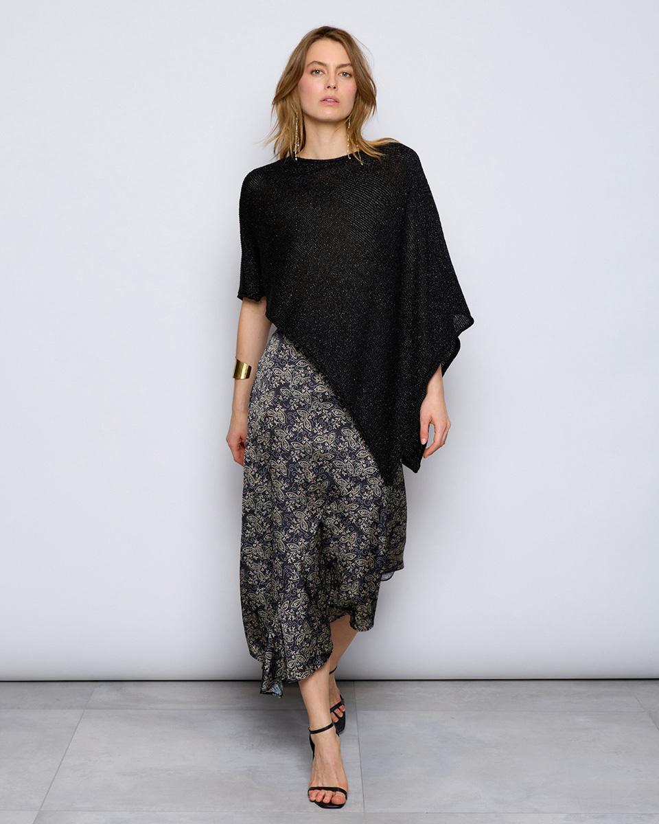 Poncho Punto Lurex Negro