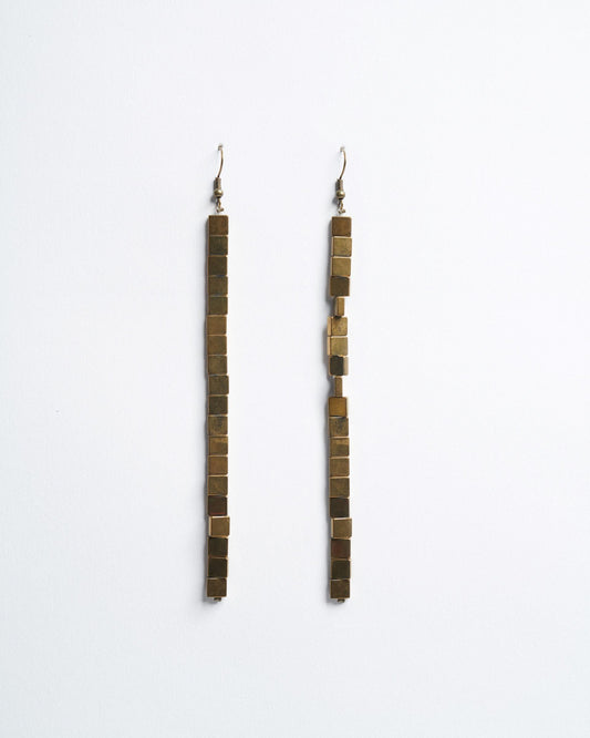 Gold Square Strip Earrings